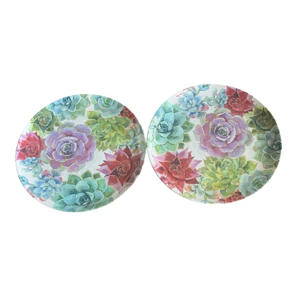 Better Homes And Gardens Succulent Melamine Design Plates Dishwasher Safe - Picture 1 of 5